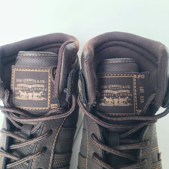 Levi's Levi Strauss 520 BB Hi Brown Leather High Top Sneakers Size 9 - Picture 5 of 12